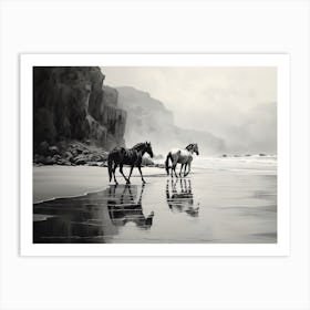 A Horse Oil Painting In Cannon Beach Oregon, Usa, Landscape 1 Art Print