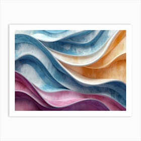 3d Wave Texture Pattern Art Print