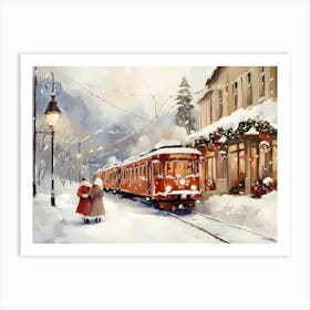 Christmas Train Art Print