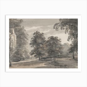 Landscape With Trees Sketching Art Print