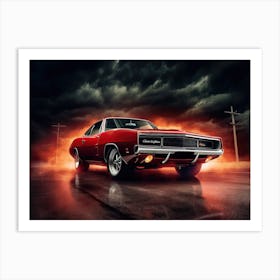 72 Red Dodge Charger Art Print