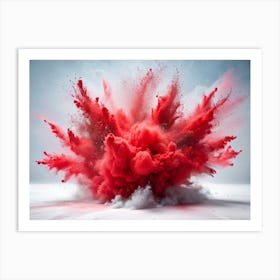 Red Powder Explosion Art Print