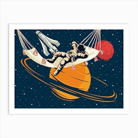 Astronaut In A Hammock Art Print