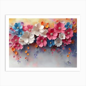 Flowers On A Wall 14 Art Print