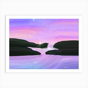 Sunrise river Art Print