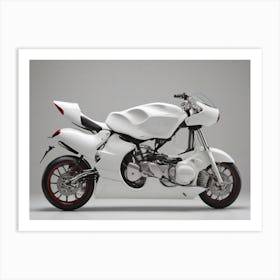 White Motorcycle Art Print