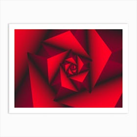 Red Abstract Geometric Art Print