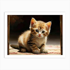 Kitten On A Rug Art Print