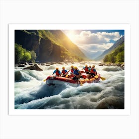 White Water Rafting Art Print