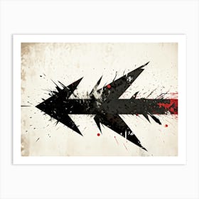 Arrow Icon Embodying Progress And Time Incorporates A Grunge Aesthetic With Splattered Paint On A V (7) Art Print