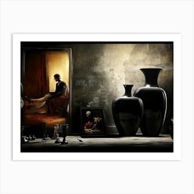 Vases In A Room Art Print