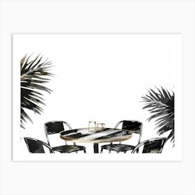 Black And White Dining Room 1 Art Print