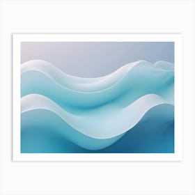 Abstract Image Of Flowing, Blue And White Waves, Creating A Soft And Elegant Background Art Print