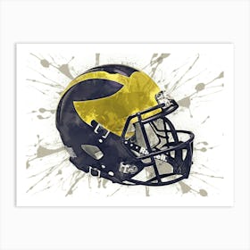 Michigan Wolverines NCAA Helmet Poster Art Print