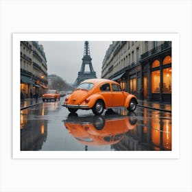 Paris, Vw Beetle Art Print