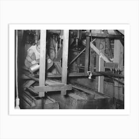 Man Oiling Machine Used For Screening Rice, State Rice Mill, Crowley, Louisiana By Russell Lee Art Print