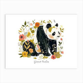 Little Floral Giant Panda 2 Poster Art Print