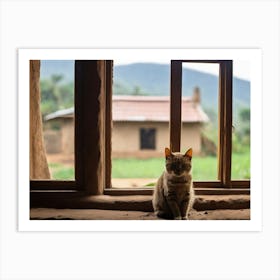 Cat In A Window Art Print