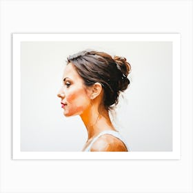 Side Profile Of Beautiful Woman Oil Painting 56 Art Print