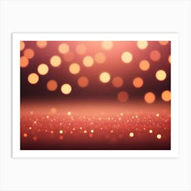 A Close Up Shot Of A Red Glitter Surface With Out Of Focus Golden Lights In The Background, Creating A Festive And Glamorous Atmosphere Art Print