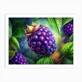 Blackberry With Leaves Art Print