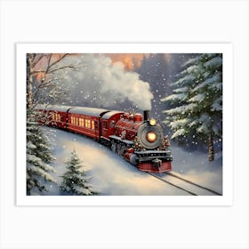 Christmas Train 7 Art Print