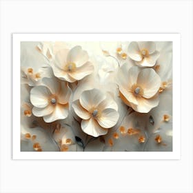 White Flowers 18 Art Print