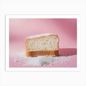 White Bread On Pink Background Art Print