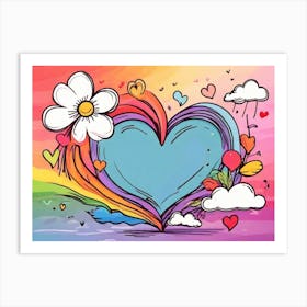 Rainbow Heart 7 Art Print