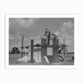 Food Storage, Forms Stripped From Walls, Bolting On Plates For Roof Construction, Southeast Missouri Farm Art Print