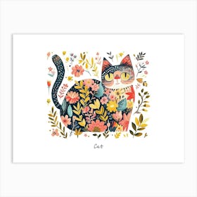 Little Floral Cat 1 Poster Art Print