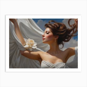 Woman In White 1 Art Print