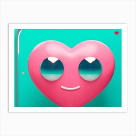 Heart Shaped Eyes Featuring Dilated Pupils Filled With Reflections Suggestive Of A Soft Focus Heart Art Print