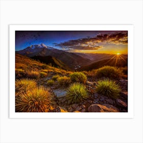 Sunset Over The Mountains Art Print