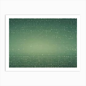 Abstract Image Of A Green And White Background With A Repeating Pattern Of Small Circles, Resembling A Starry Night Sky Or A Textured Surface Art Print