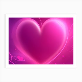 A Glowing Pink Heart Vibrant Horizontal Composition 83 Art Print