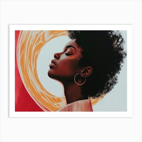 Woman With Afro Art Print