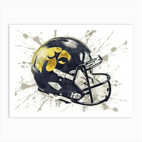 Iowa Hawkeyes NCAA Helmet Poster Art Print