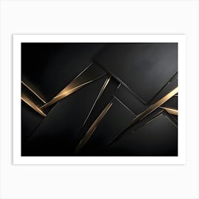 Abstract Black And Gold Background Art Print