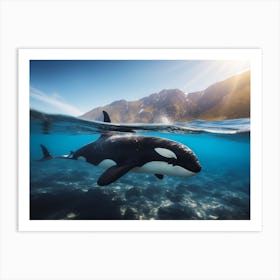 Realistic Photography Of Orca Whale Coming Up For Air 3 Art Print