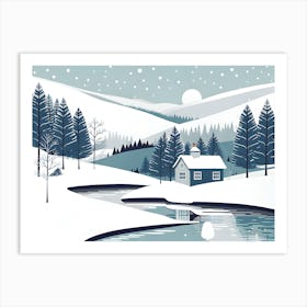 Christmas snow 7 vector art Art Print