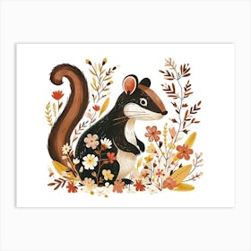 Little Floral Skunk Art Print