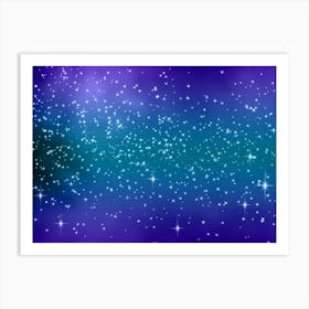 Turquoise Glow Shining Star Background Art Print