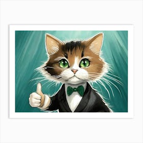 Cat In Tuxedo Art Print