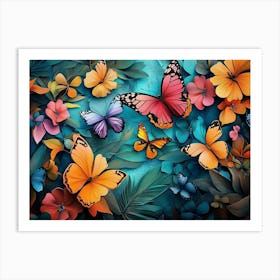 Colorful Butterflies Art Print