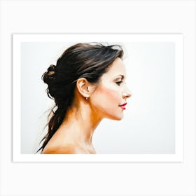 Side Profile Of Beautiful Woman Oil Painting 20 Art Print