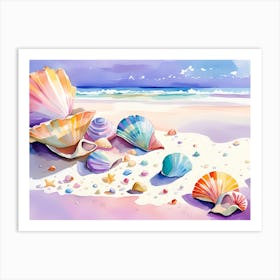 Seashells On The Beach 2 Art Print