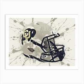 Colorado Buffalo White NCAA Helmet Poster Art Print