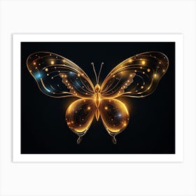 Golden Butterfly - Butterfly Stock Videos & Royalty-Free Footage 1 Art Print