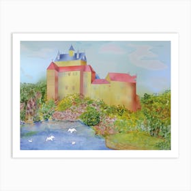 Landscape With A Castle In Kriebstein On The Zschopau River In Germany Art Print